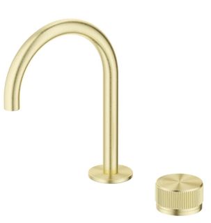 Mica French Gold Fluted Gooseneck Basin Hob Spout & Mixer