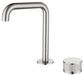 Mica Brushed Nickel Fluted Soft Square Basin Hob Spout & Mixer