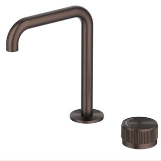 Mica Dusk Bronze Fluted Soft Square Basin Hob Spout & Mixer