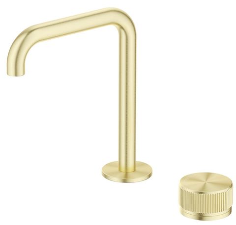 Mica French Gold Fluted Soft Square Basin Hob Spout & Mixer