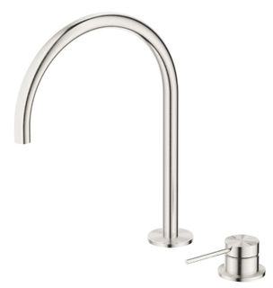 Mica Brushed Nickel Tall Gooseneck Hob Spout & Mixer