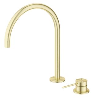Mica French Gold Tall Gooseneck Hob Spout & Mixer