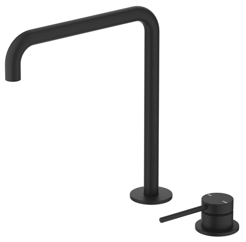 Mica Black  Tall Soft Square Hob Spout & Mixer