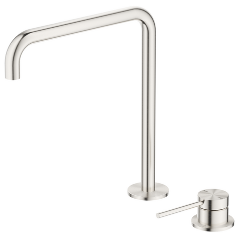 Mica Brushed Nickel Tall Soft Square Hob Spout & Mixer l