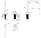 Mica Chrome Tall Soft Square Hob Spout & Mixer
