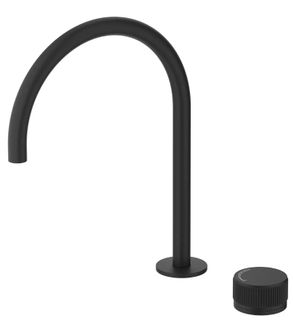 Mica Black Fluted Tall Gooseneck Hob Spout & Mixer
