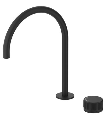 Mica Black Fluted Tall Gooseneck Hob Spout & Mixer
