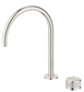 Mica Brushed Nickel Fluted Tall Gooseneck Hob Spout & Mixer