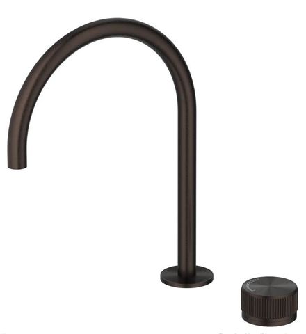 Mica Dusk Bronze Fluted Tall Gooseneck Hob Spout & Mixer