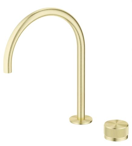 Mica French Gold Fluted Tall Gooseneck Hob Spout & Mixer