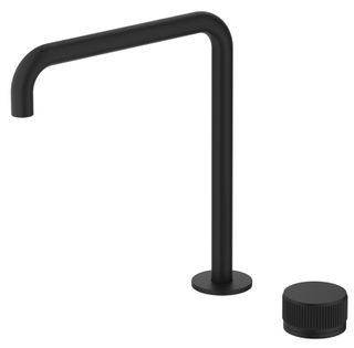 Mica Black Fluted Tall Soft Square Hob Spout & Mixer