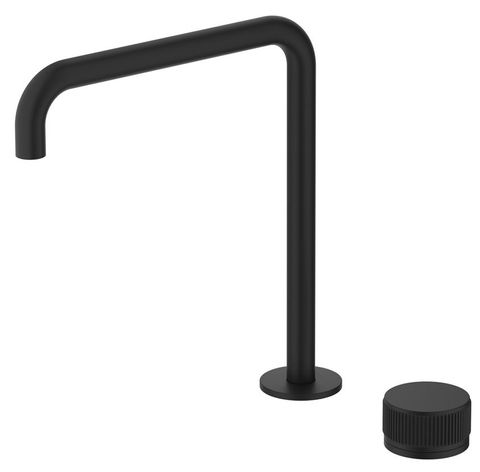 Mica Black Fluted Tall Soft Square Hob Spout & Mixer