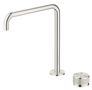 Mica Brushed Nickel Fluted Tall Soft Square Hob Spout & Mixer