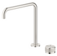 Mica Brushed Nickel Fluted Tall Soft Square Hob Spout & Mixer