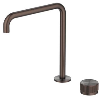Mica Dusk Bronze Fluted Tall Soft Square Hob Spout & Mixer