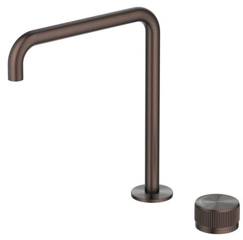 Mica Dusk Bronze Fluted Tall Soft Square Hob Spout & Mixer