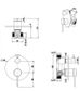 Mica Chrome Shower Mixer Diverter - 1P - TRIM KIT