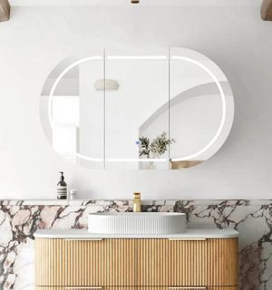 LED Bondi 1200(W)x750(H) Woodland Oak Shaving Cabinet - Premium Edition