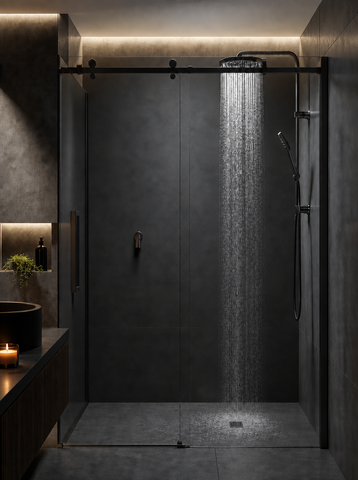 Gladstone Sliding Shower Screen Gun Metal