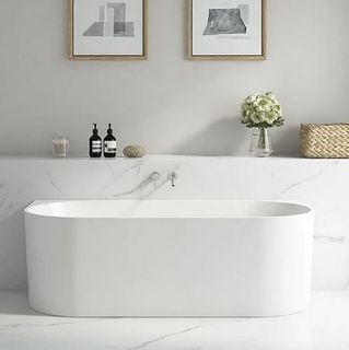 Adore 1500 x 745 Gloss Back to wall bath (INC WHITE OVERFLOW OUTLET)