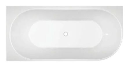 Adore 1500 x 745 Gloss Left hand corner bath (INC WHITE OVERFLOW OUTLET)