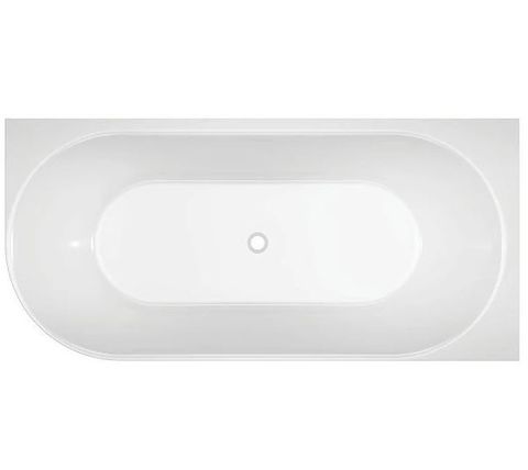 Adore 1500 x 745 Gloss Right hand corner bath (INC WHITE OVERFLOW OUTLET)