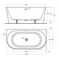 ECO 1400 x 700 Back to Wall Free standing bath (INC WHITE OVERFLOW OUTLET)