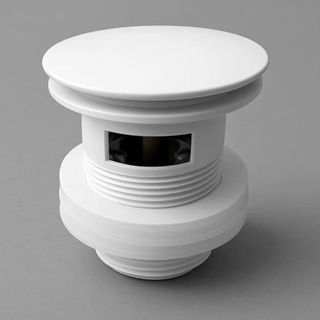 Bath overflow pop up/out waste outlet in Gloss White