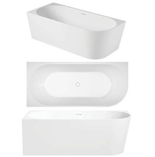 ECO 1400 X 700 Left hand Corner Freestanding bath (INC WHITE OVERFLOW OUTLET)