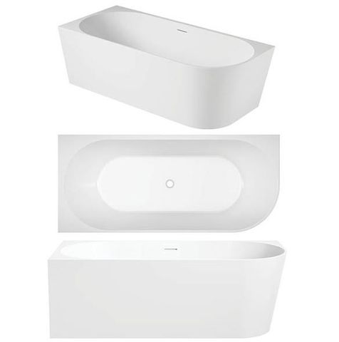 ECO 1400 X 700 Left hand Corner Freestanding bath (INC WHITE OVERFLOW OUTLET)