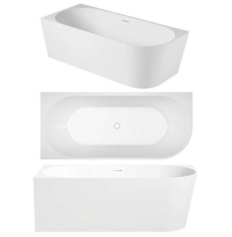 ECO 1500 X 730 Left hand Corner Freestanding bath (INC WHITE OVERFLOW OUTLET)