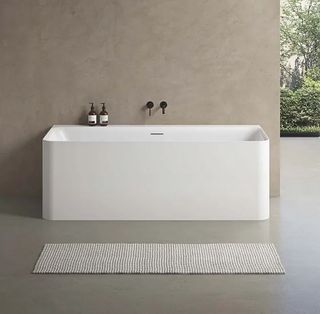LUNUS 1700 x 750 Back to Wall Free standing bath (INC WHITE OVERFLOW OUTLET)