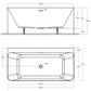 LUNUS 1700 x 750 Back to Wall Free standing bath (INC WHITE OVERFLOW OUTLET)