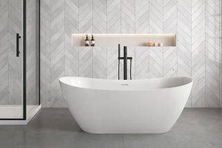 LUKA 1500 X 730 Free standing bath (INC WHITE OVERFLOW OUTLET)