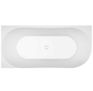Stria 1500x750 Fluted Gloss White Left hand corner bath (INC WHITE O/F OUTLET)