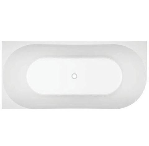 Stria 1500x750 Fluted Gloss White Left hand corner bath (INC WHITE O/F OUTLET)