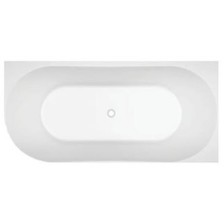 Stria 1500x750 Fluted Gloss White Right hand corner bath (INC WHITE O/F OUTLET)