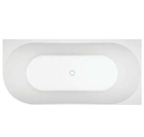 Stria 1500x750 Fluted Gloss White Right hand corner bath (INC WHITE O/F OUTLET)