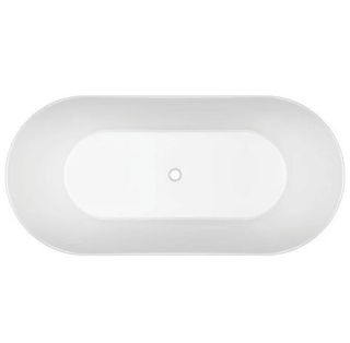 Stria 1500 x 750 Fluted Gloss White Right Free standing bath (INC WHITE O/F OUTL