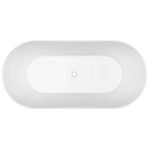 Stria 1500 x 750 Fluted Gloss White Right Free standing bath (INC WHITE O/F OUTL