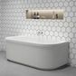 Stria 1700x800 Fluted Gloss White Back to wall Free Standing bath (INC WHITE O/F