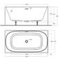 Studio 1400 x 700 Free standing bath (INCLUDES WHITE OVERFLOW WASTE OUTLET)