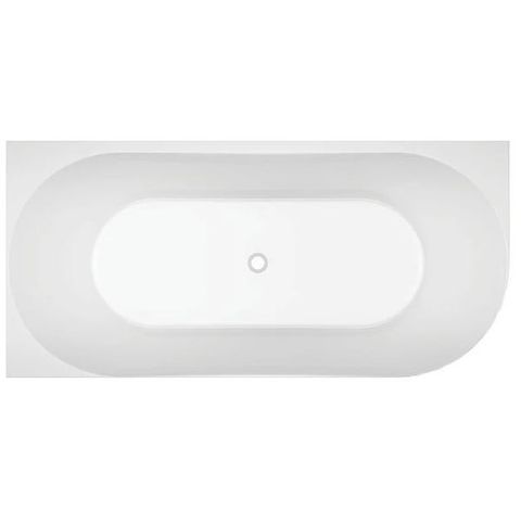 Stria 1700x800 Fluted Gloss White Left hand corner bath (INC WHITE O/F OUTLET)