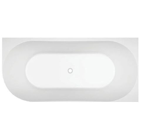 Stria 1700x800 Fluted Gloss White Right hand corner bath (INC WHITE O/F OUTLET)