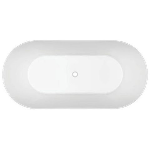 Stria 1700 x 800 Fluted Gloss White Right Free-standing bath (INC WHITE O/F OUTL