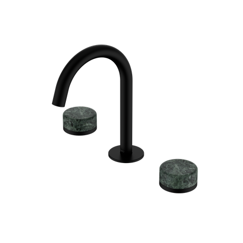 Serenity Basin Set Arc Spout With Verde Alpi Handle Matte Black
