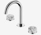 Serenity Basin Set Arc Spout With Arabescato Corchia Handle Chrome