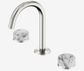 Serenity Basin Set Arc Spout With Arabescato Corchia Handle Brushed Nickel