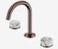 Serenity Basin Set Arc Spout With Arabescato Corchia Handle Brushed Bronze