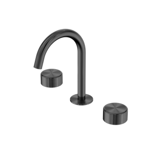 Serenity Basin Set Arc Spout With Metal Handle Gun Metal